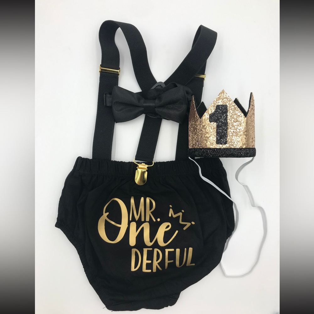 Mr. Onederful 1st birthday outfit 4 piece set